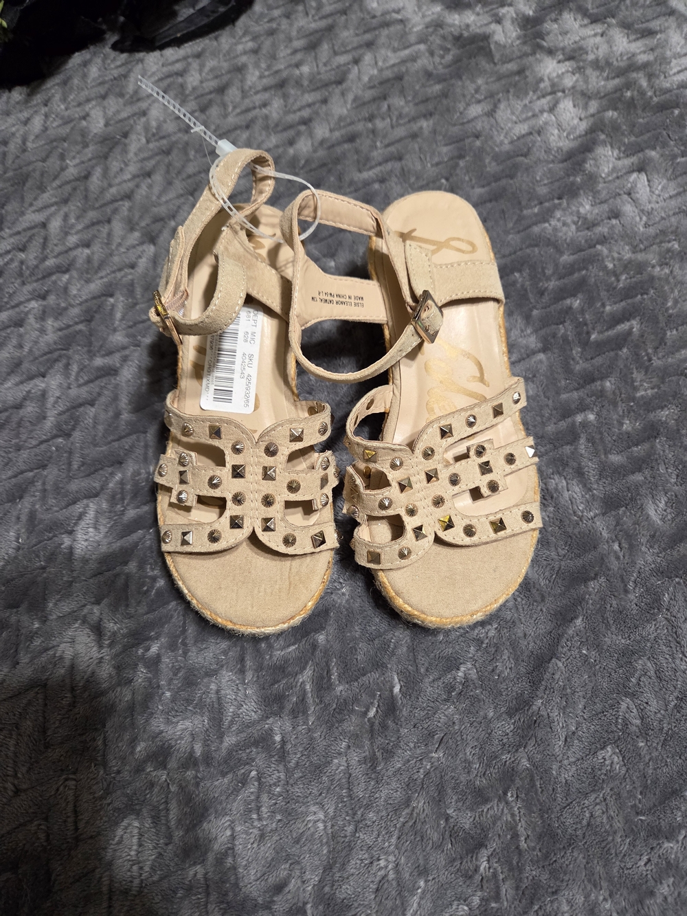 Sam Edelman Beige Studded Kids Sandals